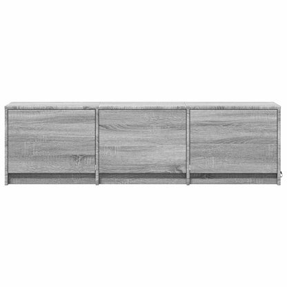 vidaXL TV Cabinet with LED 140x34x40 cm Grey Sonoma Engineered Wood