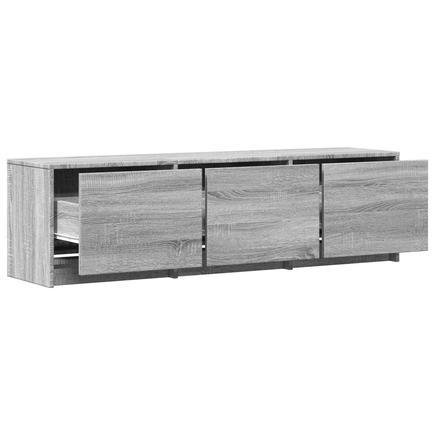 vidaXL TV Cabinet with LED 140x34x40 cm Grey Sonoma Engineered Wood