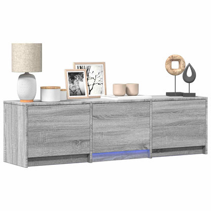 vidaXL TV Cabinet with LED 140x34x40 cm Grey Sonoma Engineered Wood