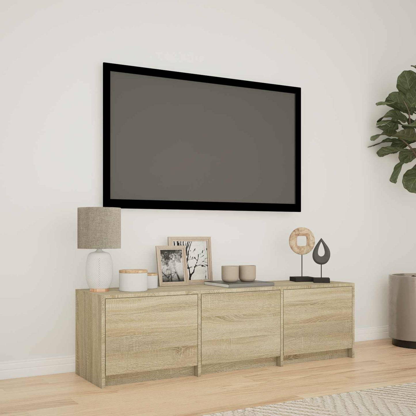 vidaXL TV Cabinet with LED 140 x 34 x 40 cm Sonoma Oak Engineered Wood
