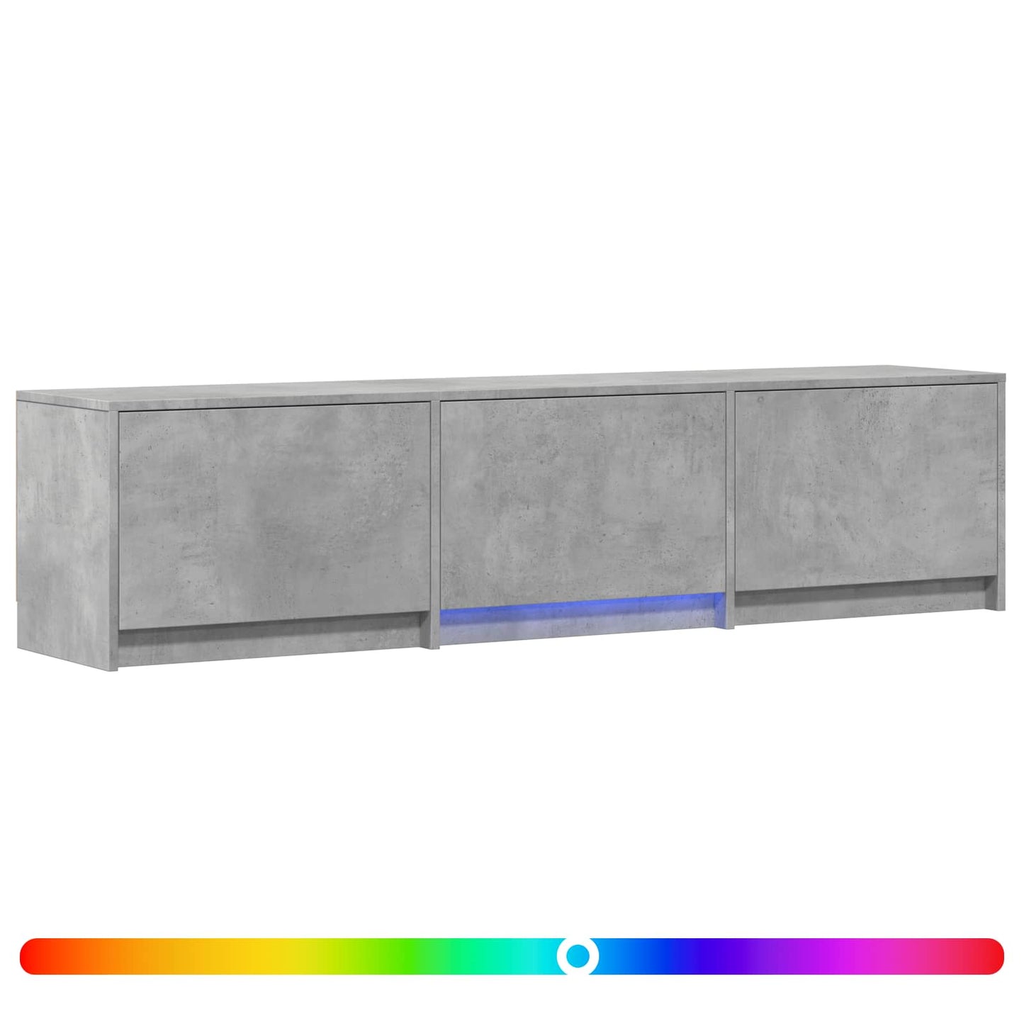 vidaXL TV Cabinet with LED 165x34x40 cm Concrete Grey Engineered Wood
