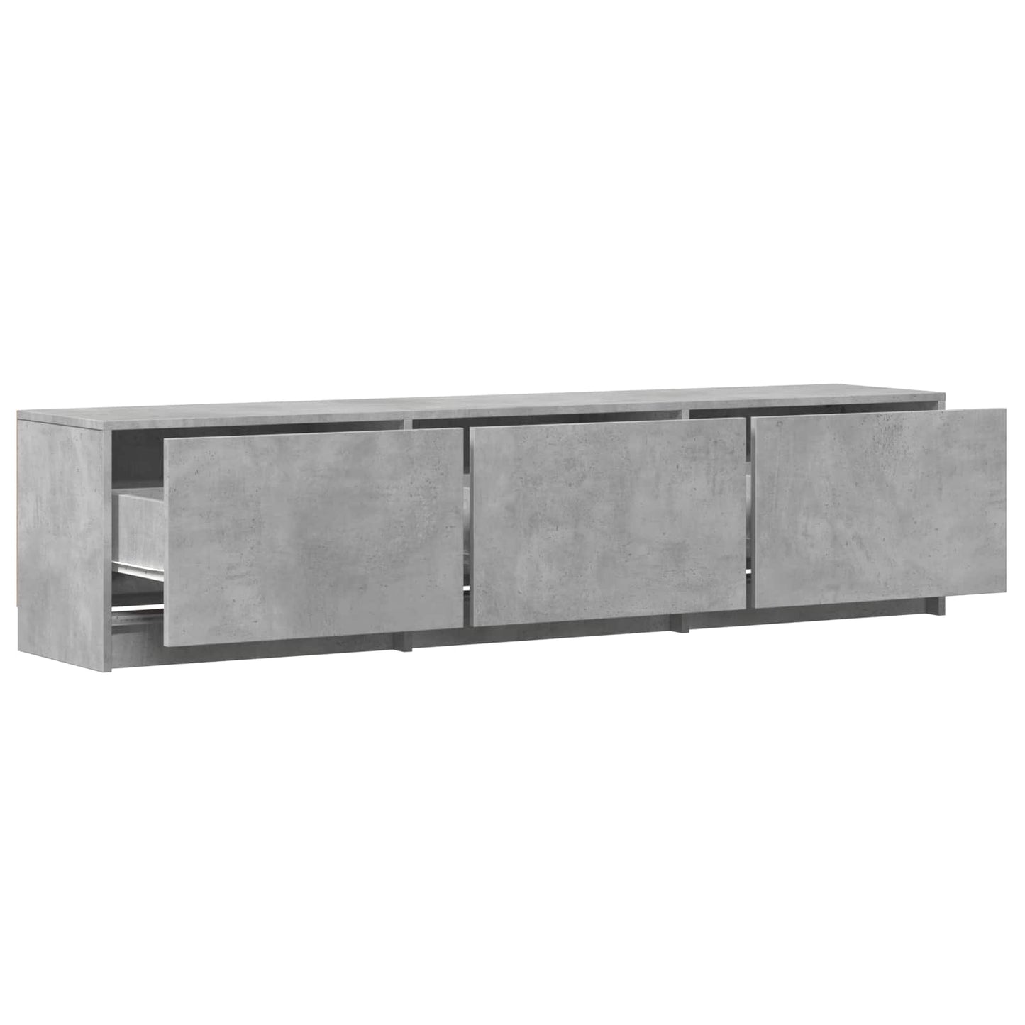 vidaXL TV Cabinet with LED 165x34x40 cm Concrete Grey Engineered Wood