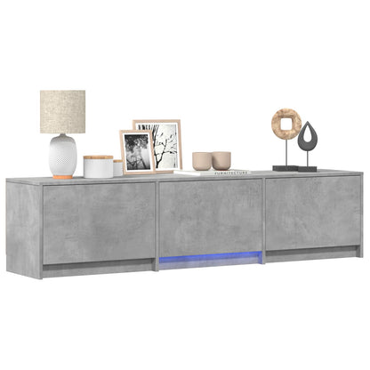 vidaXL TV Cabinet with LED 165x34x40 cm Concrete Grey Engineered Wood