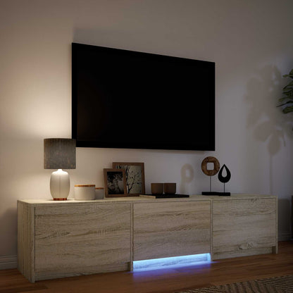 vidaXL TV Cabinet with LED 165 x 34 x 40 cm Sonoma Oak Engineered Wood