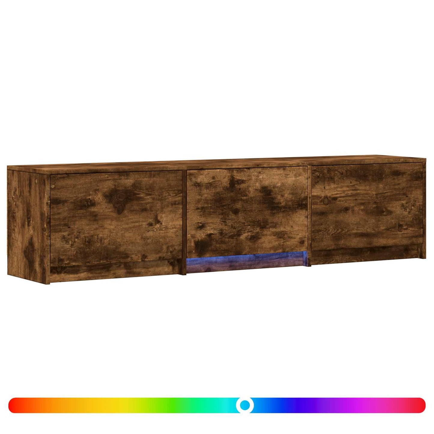 vidaXL TV Cabinet with LED 165 x 34 x 40 cm Smoked Oak Engineered Wood