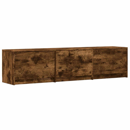 vidaXL TV Cabinet with LED 165 x 34 x 40 cm Smoked Oak Engineered Wood