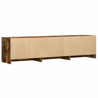 vidaXL TV Cabinet with LED 165 x 34 x 40 cm Smoked Oak Engineered Wood