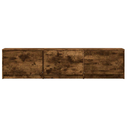 vidaXL TV Cabinet with LED 165 x 34 x 40 cm Smoked Oak Engineered Wood
