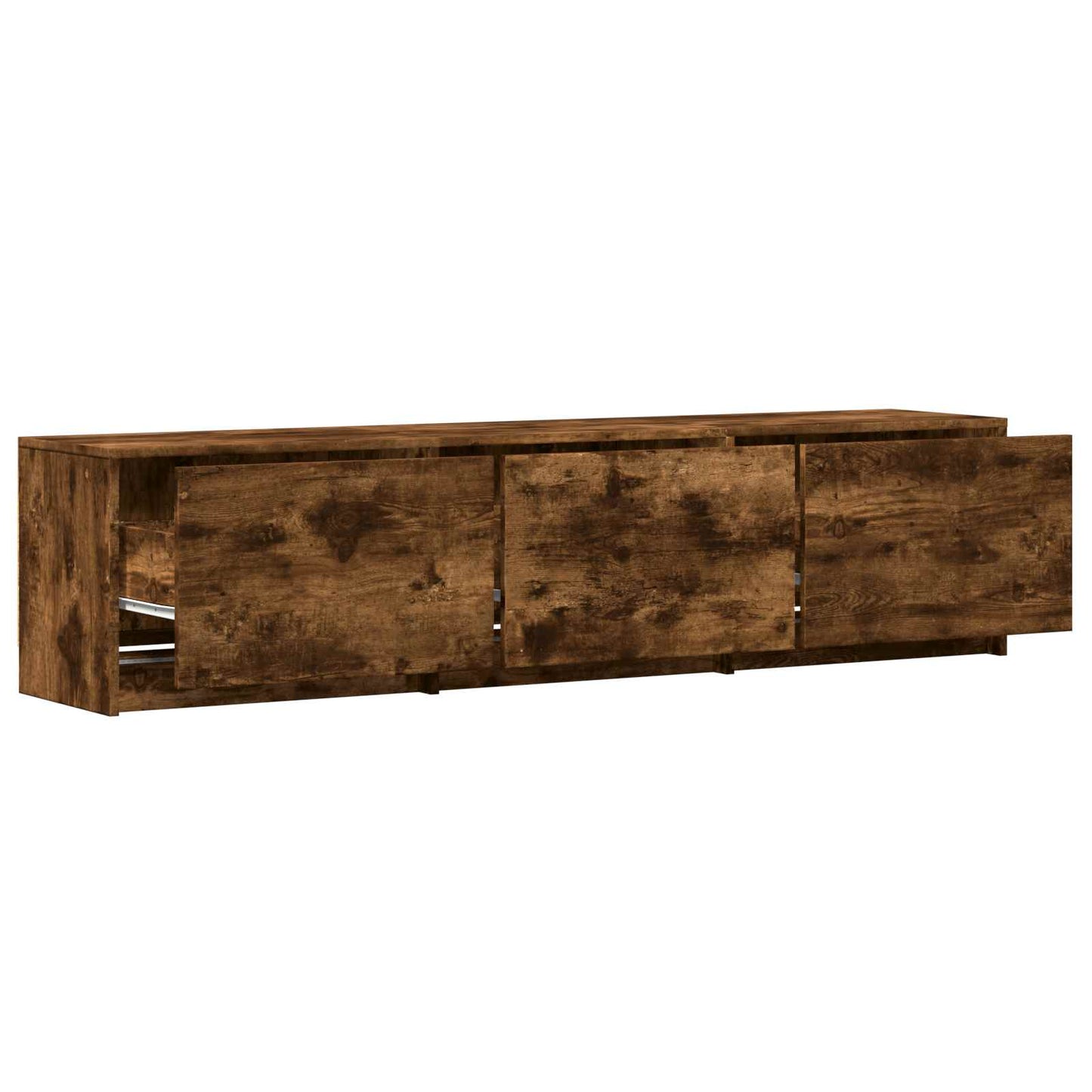 vidaXL TV Cabinet with LED 165 x 34 x 40 cm Smoked Oak Engineered Wood