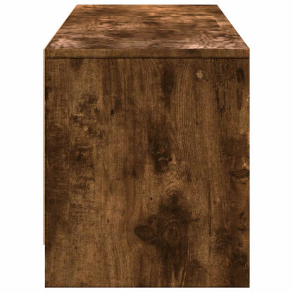 vidaXL TV Cabinet with LED 165 x 34 x 40 cm Smoked Oak Engineered Wood