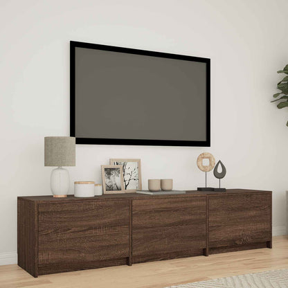 vidaXL TV Cabinet with LED Brown Oak 165 x 34 x 40 cm Engineered Wood