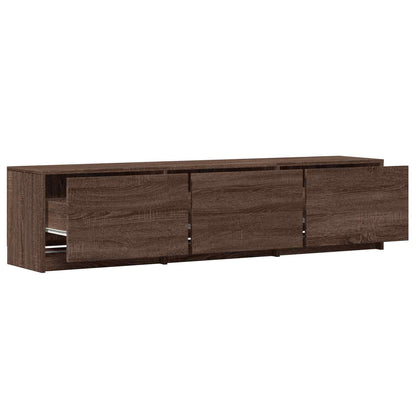 vidaXL TV Cabinet with LED Brown Oak 165 x 34 x 40 cm Engineered Wood