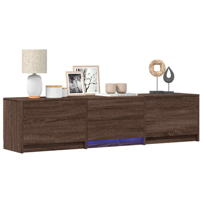 vidaXL TV Cabinet with LED Brown Oak 165 x 34 x 40 cm Engineered Wood