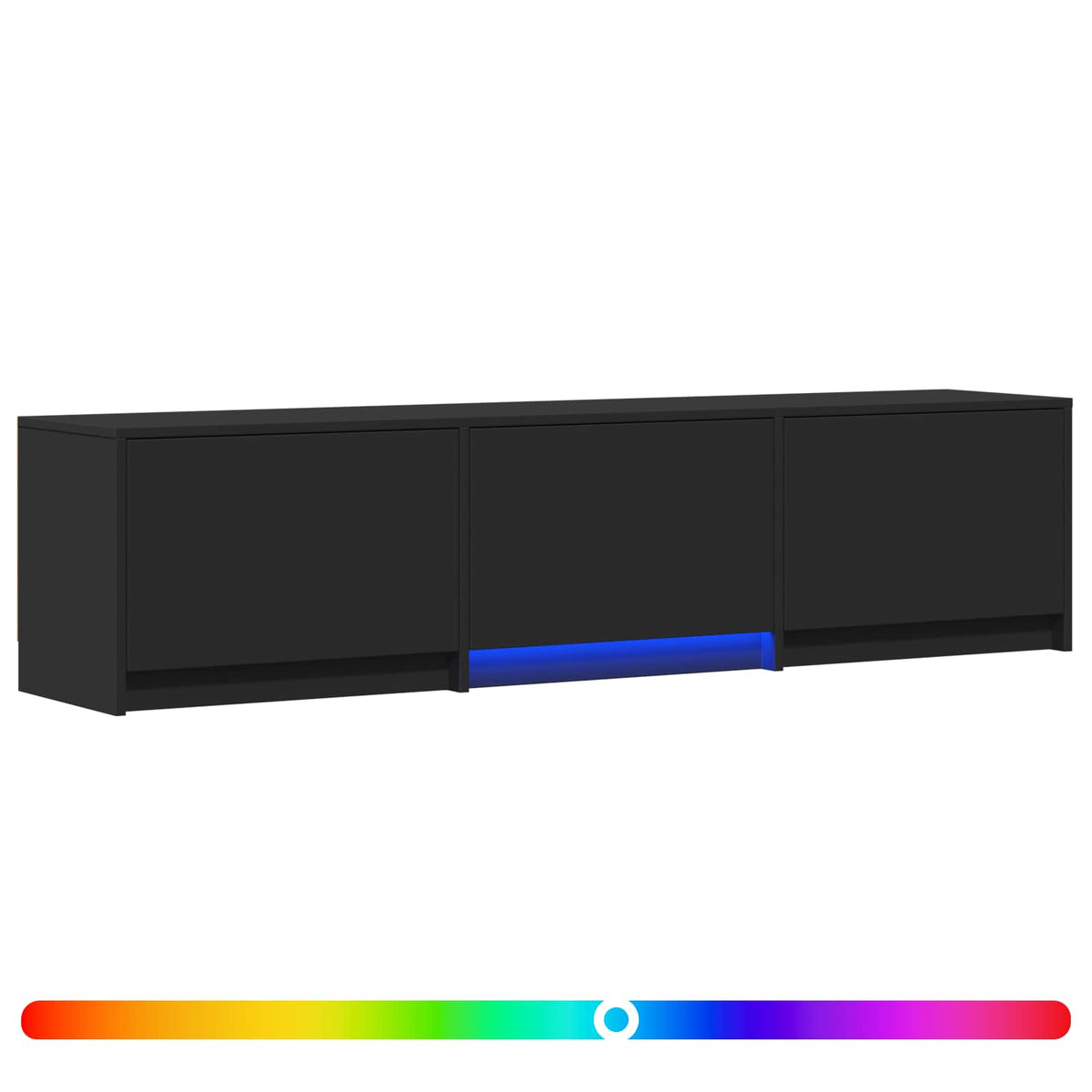 vidaXL TV Cabinet with LED 165 x 34 x 40 cm Black Engineered Wood