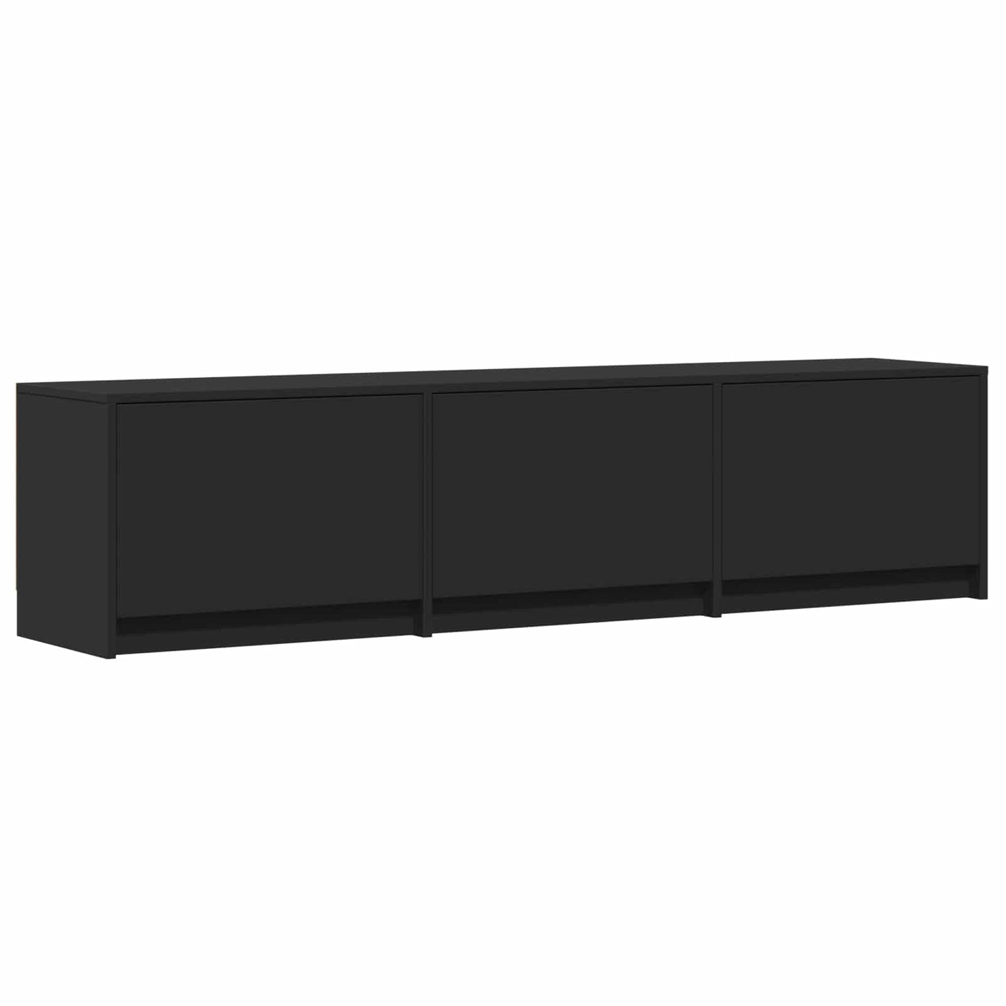 vidaXL TV Cabinet with LED 165 x 34 x 40 cm Black Engineered Wood