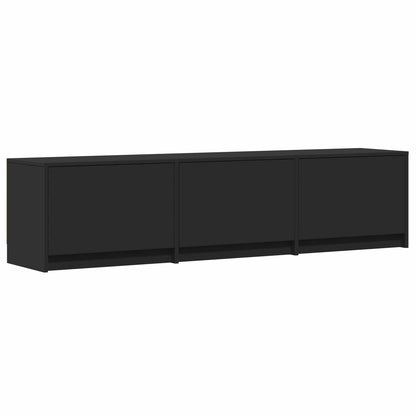 vidaXL TV Cabinet with LED 165 x 34 x 40 cm Black Engineered Wood