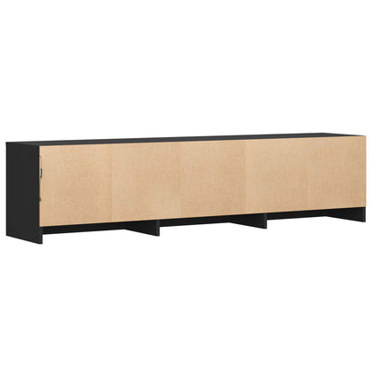 vidaXL TV Cabinet with LED 165 x 34 x 40 cm Black Engineered Wood