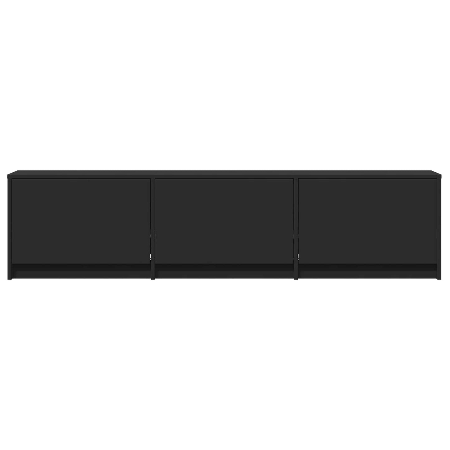 vidaXL TV Cabinet with LED 165 x 34 x 40 cm Black Engineered Wood