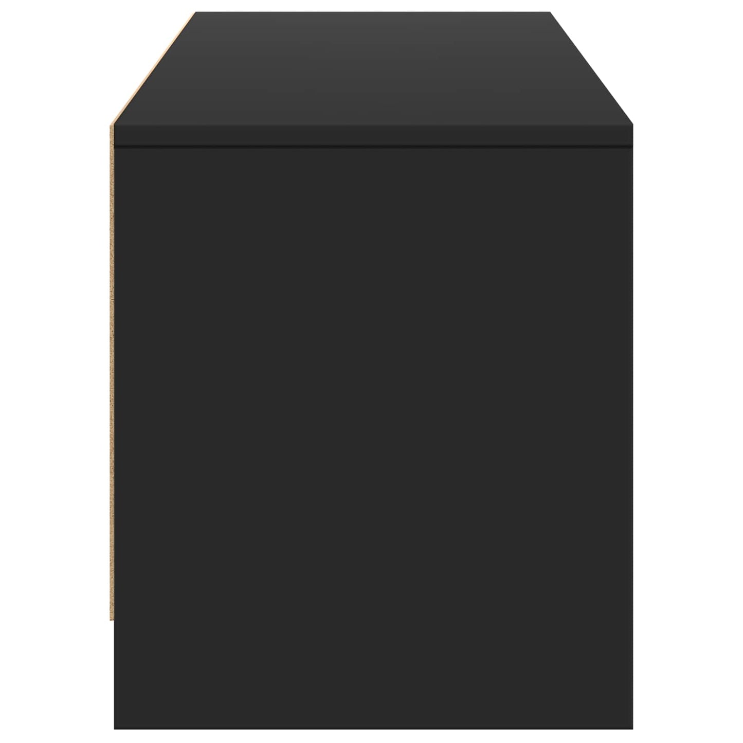 vidaXL TV Cabinet with LED 165 x 34 x 40 cm Black Engineered Wood