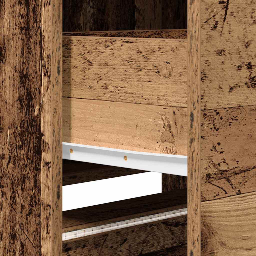 vidaXL TV Cabinet with LED Old Wood 165 x 34 x 40 cm Engineered Wood