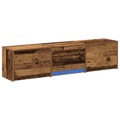 vidaXL TV Cabinet with LED Old Wood 165 x 34 x 40 cm Engineered Wood