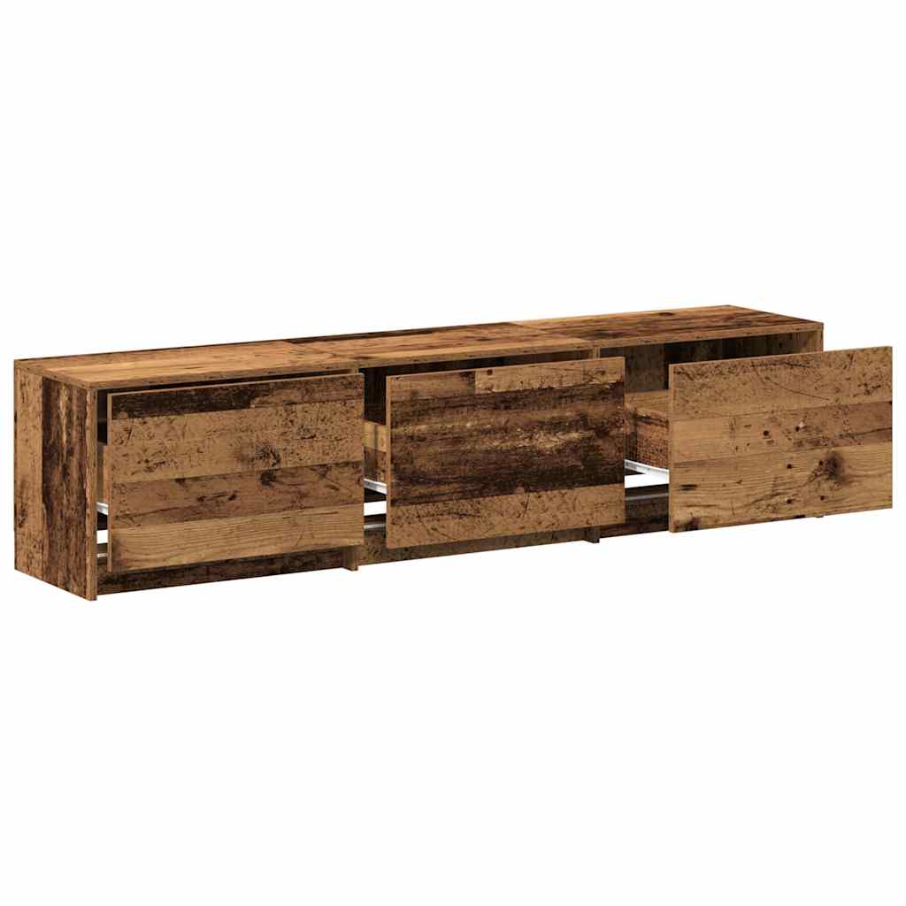 vidaXL TV Cabinet with LED Old Wood 165 x 34 x 40 cm Engineered Wood