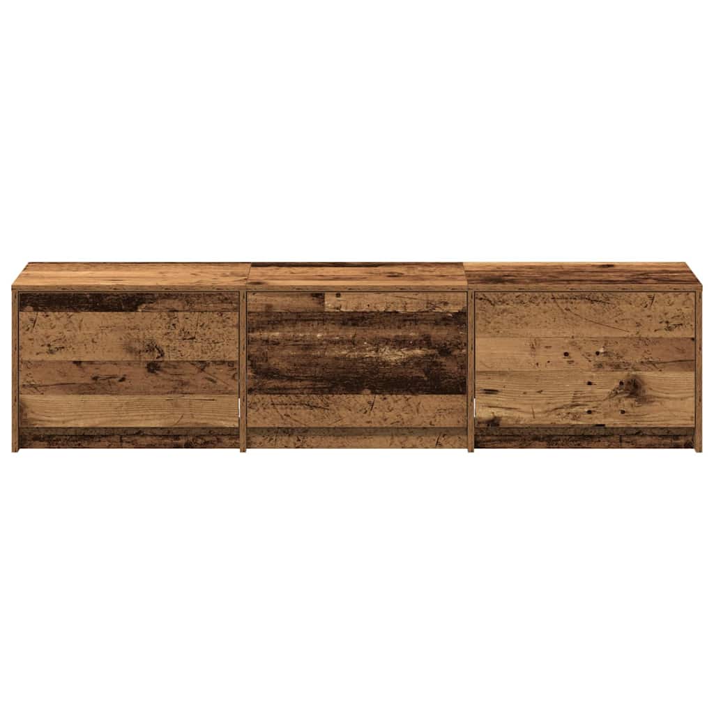 vidaXL TV Cabinet with LED Old Wood 165 x 34 x 40 cm Engineered Wood