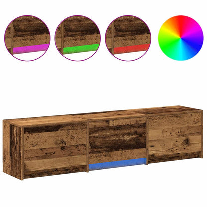 vidaXL TV Cabinet with LED Old Wood 165 x 34 x 40 cm Engineered Wood