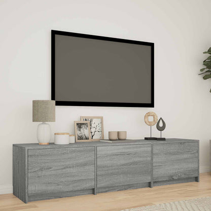 vidaXL TV Cabinet with LED 165x34x40 cm Grey Sonoma Engineered Wood