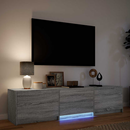 vidaXL TV Cabinet with LED 165x34x40 cm Grey Sonoma Engineered Wood