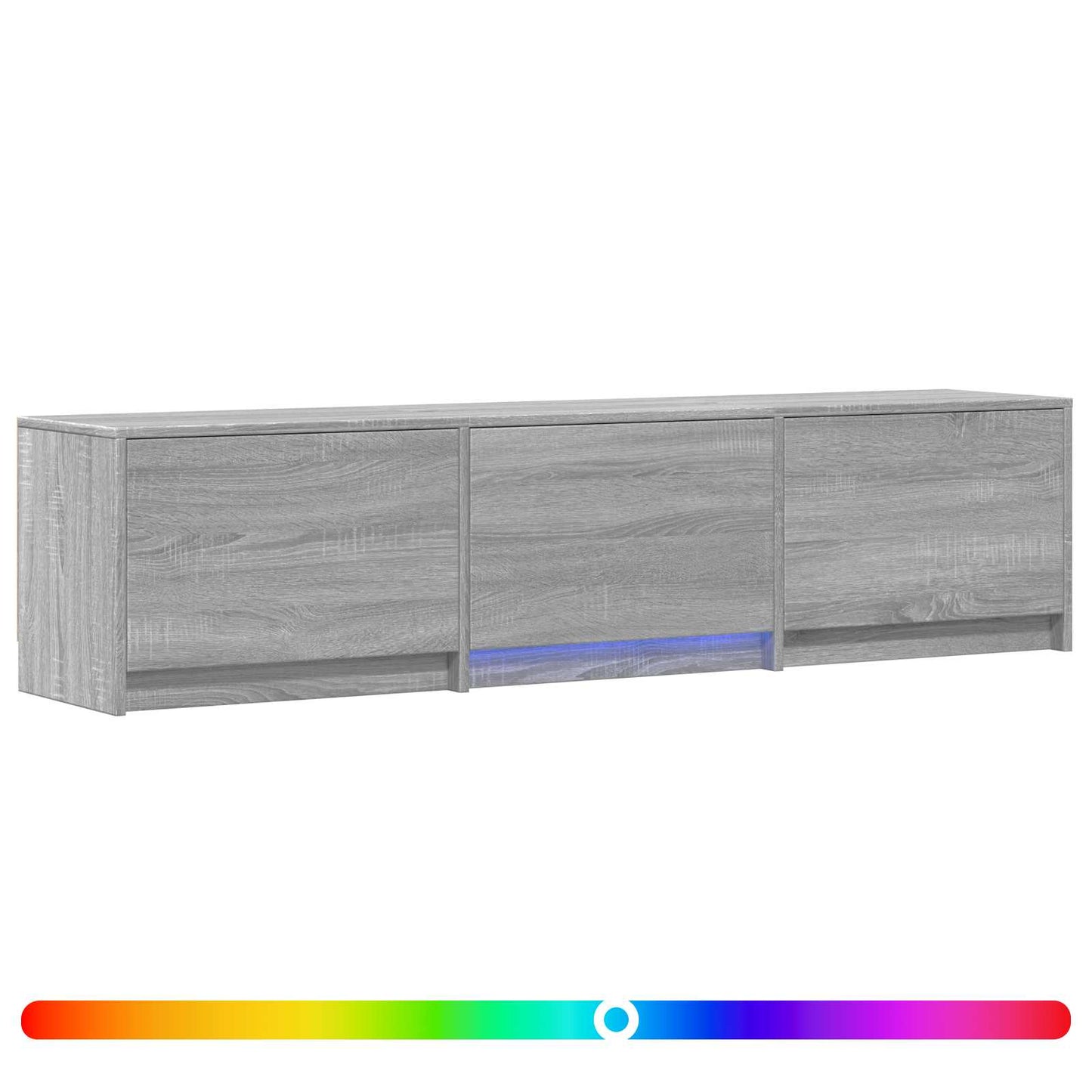 vidaXL TV Cabinet with LED 165x34x40 cm Grey Sonoma Engineered Wood