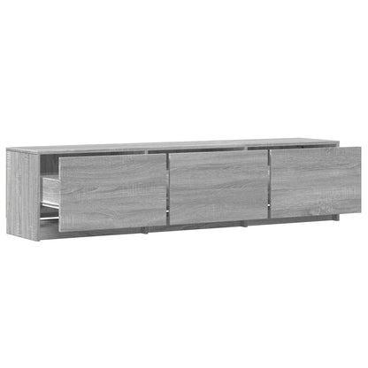 vidaXL TV Cabinet with LED 165x34x40 cm Grey Sonoma Engineered Wood