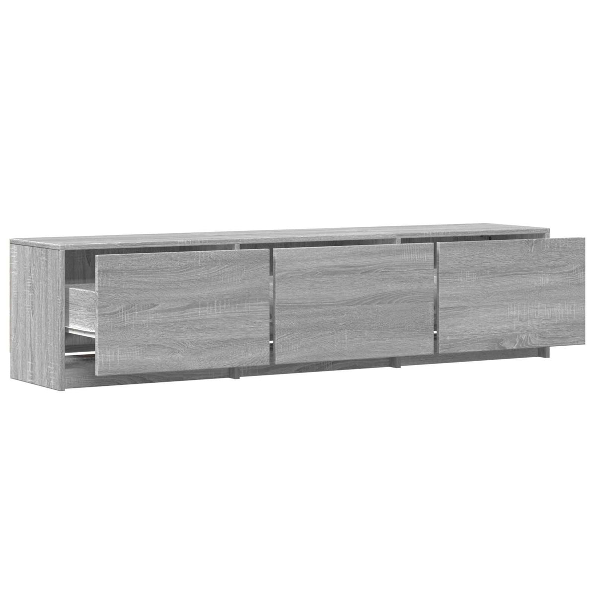 vidaXL TV Cabinet with LED 165x34x40 cm Grey Sonoma Engineered Wood
