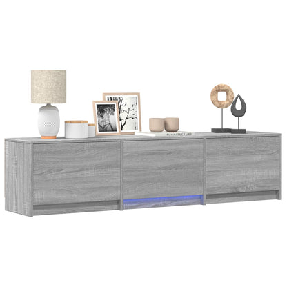 vidaXL TV Cabinet with LED 165x34x40 cm Grey Sonoma Engineered Wood