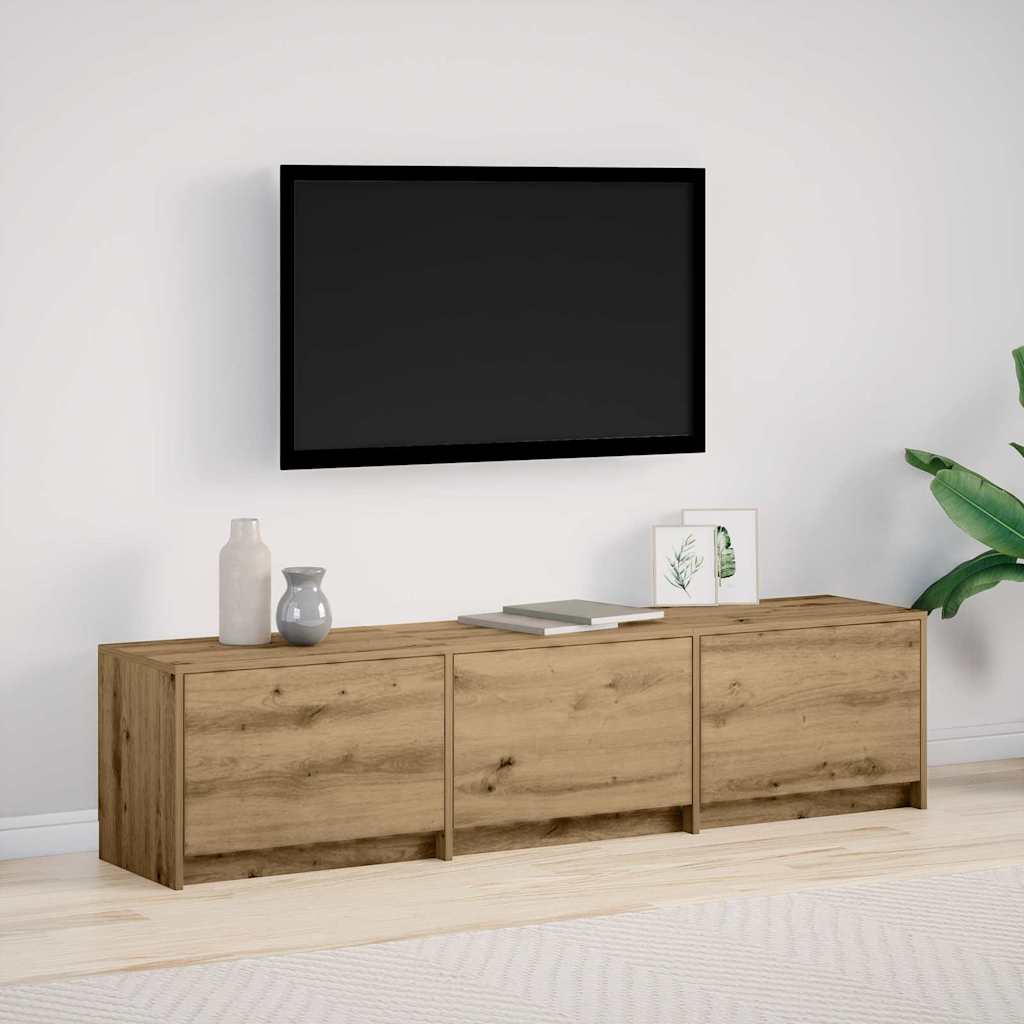vidaXL TV Cabinet with LED 165 x 34 x 40 cm Artisian Oak