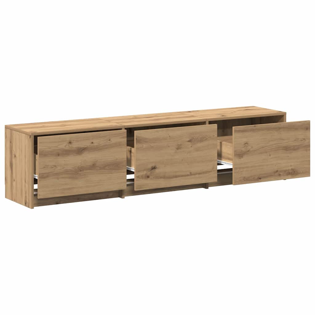 vidaXL TV Cabinet with LED 165 x 34 x 40 cm Artisian Oak