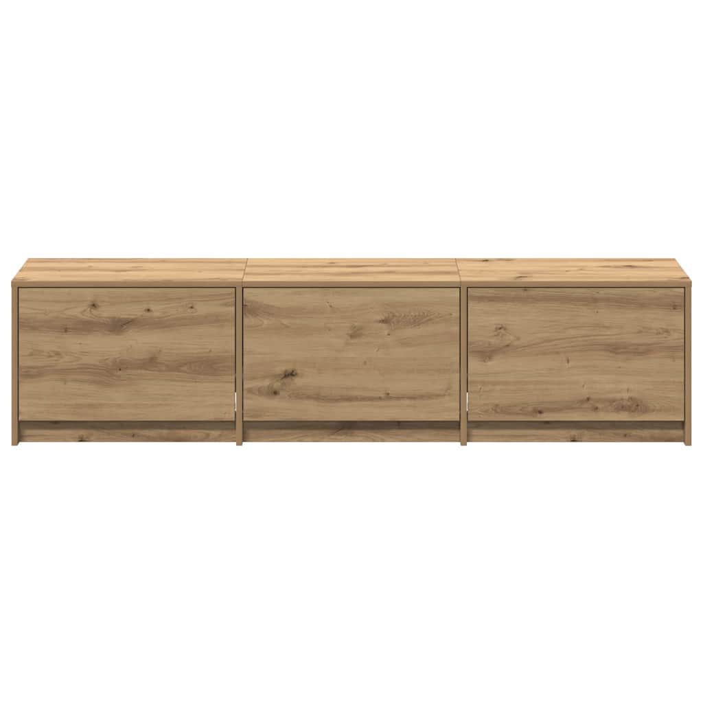 vidaXL TV Cabinet with LED 165 x 34 x 40 cm Artisian Oak