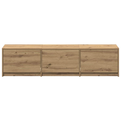 vidaXL TV Cabinet with LED 165 x 34 x 40 cm Artisian Oak
