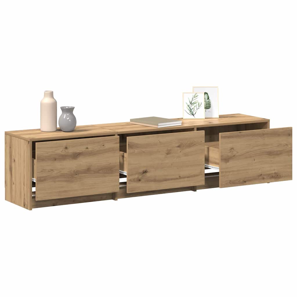vidaXL TV Cabinet with LED 165 x 34 x 40 cm Artisian Oak
