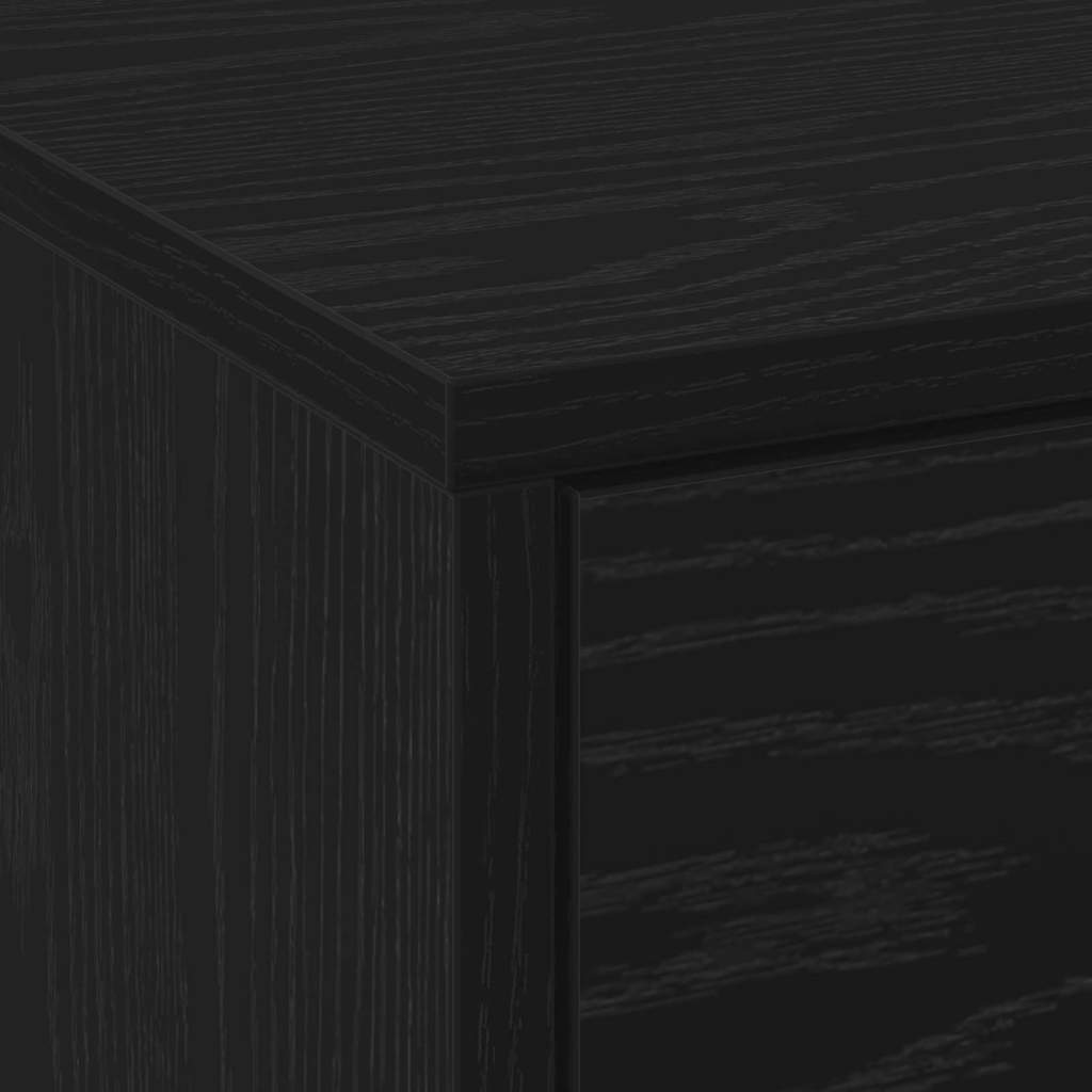 vidaXL TV Cabinet with LED Black Oak 165 x 34 x 40 cm Engineered Wood