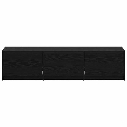 vidaXL TV Cabinet with LED Black Oak 165 x 34 x 40 cm Engineered Wood