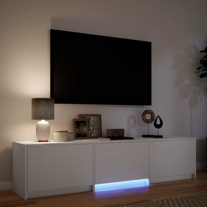vidaXL TV Cabinet with LED 165 x 34 x 40 cm White Engineered Wood