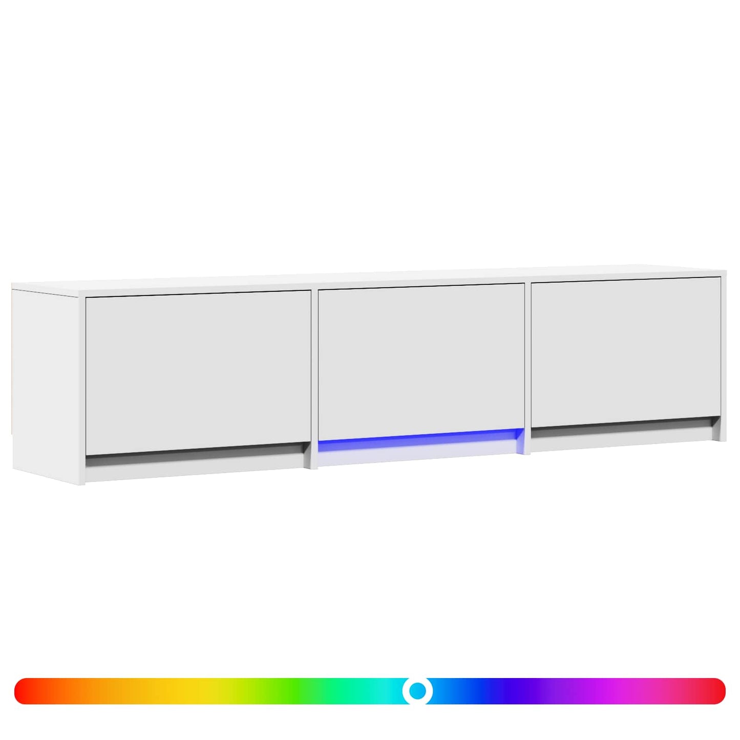 vidaXL TV Cabinet with LED 165 x 34 x 40 cm White Engineered Wood