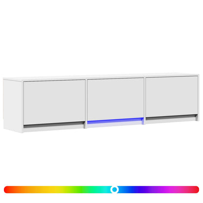 vidaXL TV Cabinet with LED 165 x 34 x 40 cm White Engineered Wood