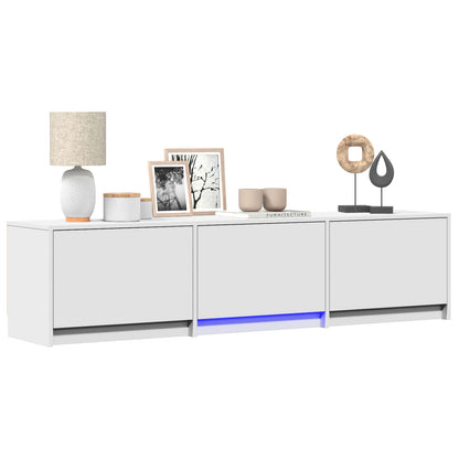 vidaXL TV Cabinet with LED 165 x 34 x 40 cm White Engineered Wood