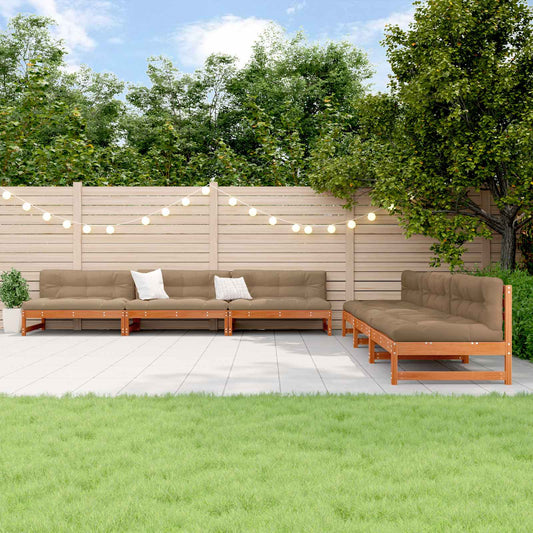 vidaXL Garden Lounge Set 6 pcs Wax Brown Solid Pine Wood