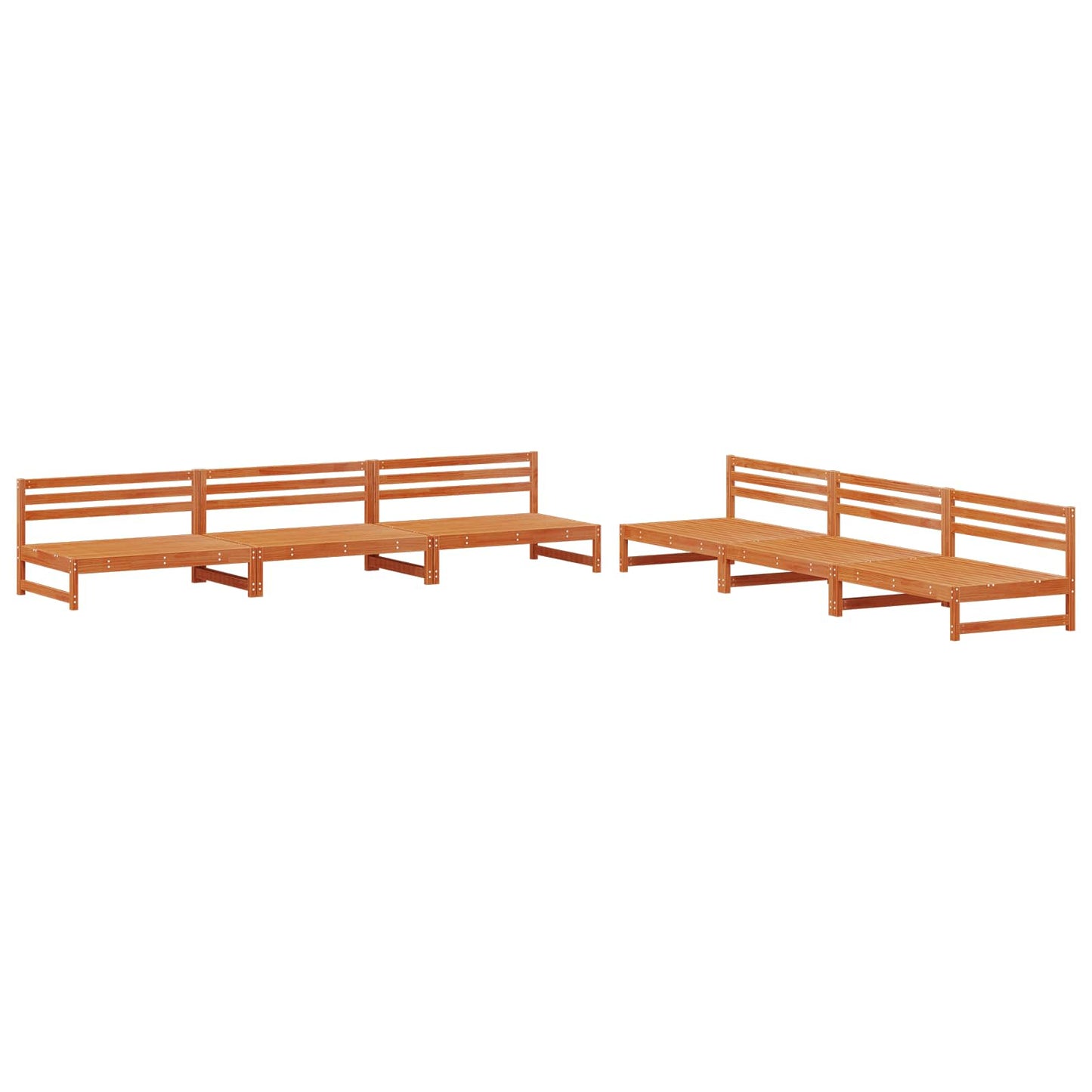 vidaXL Garden Lounge Set 6 pcs Wax Brown Solid Pine Wood