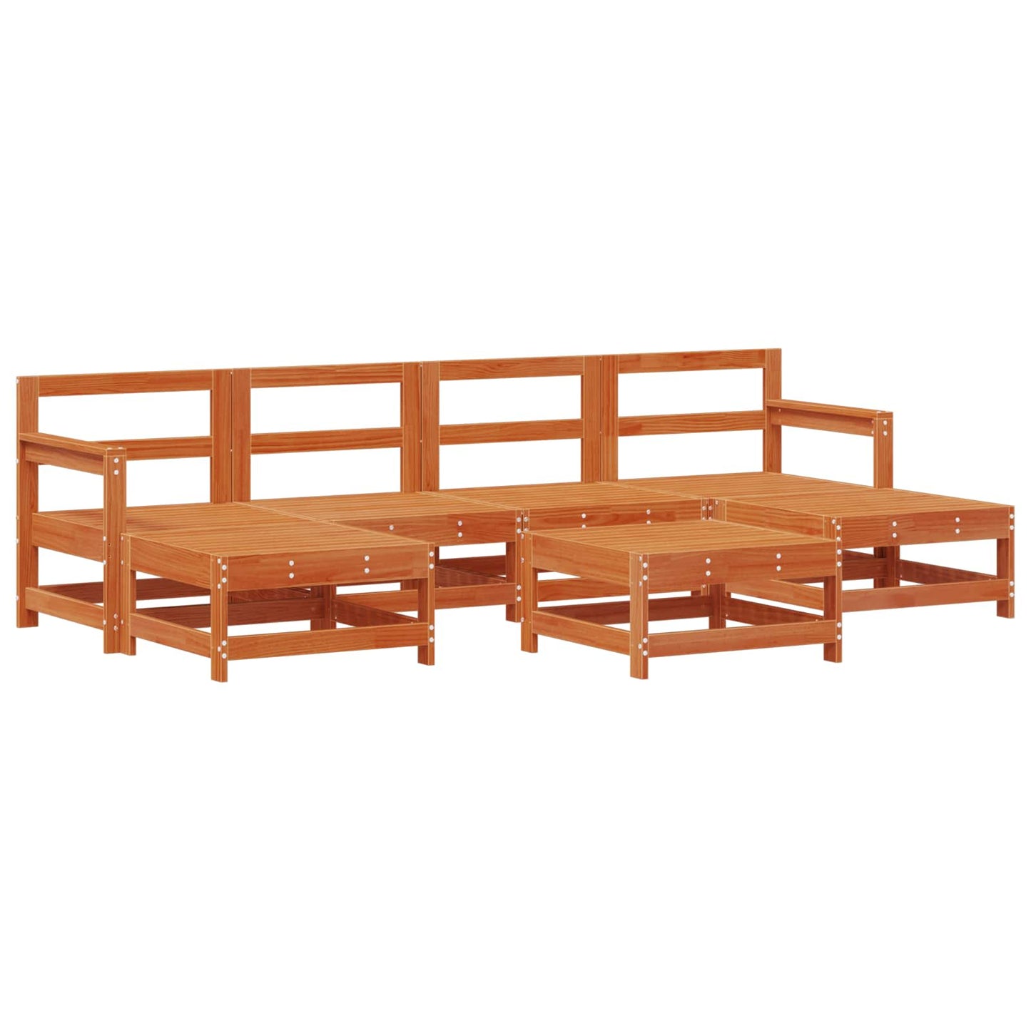 vidaXL Garden Lounge Set 6 pcs Wax Brown Solid Pine Wood