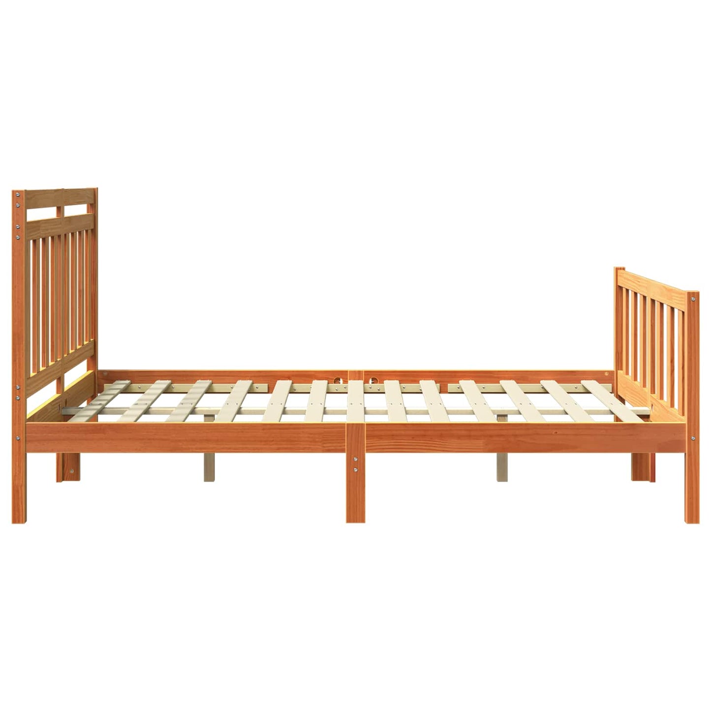 vidaXL Bed Frame Wax Brown 205.5 x 155.5 x 100 cm Solid Pine Wood