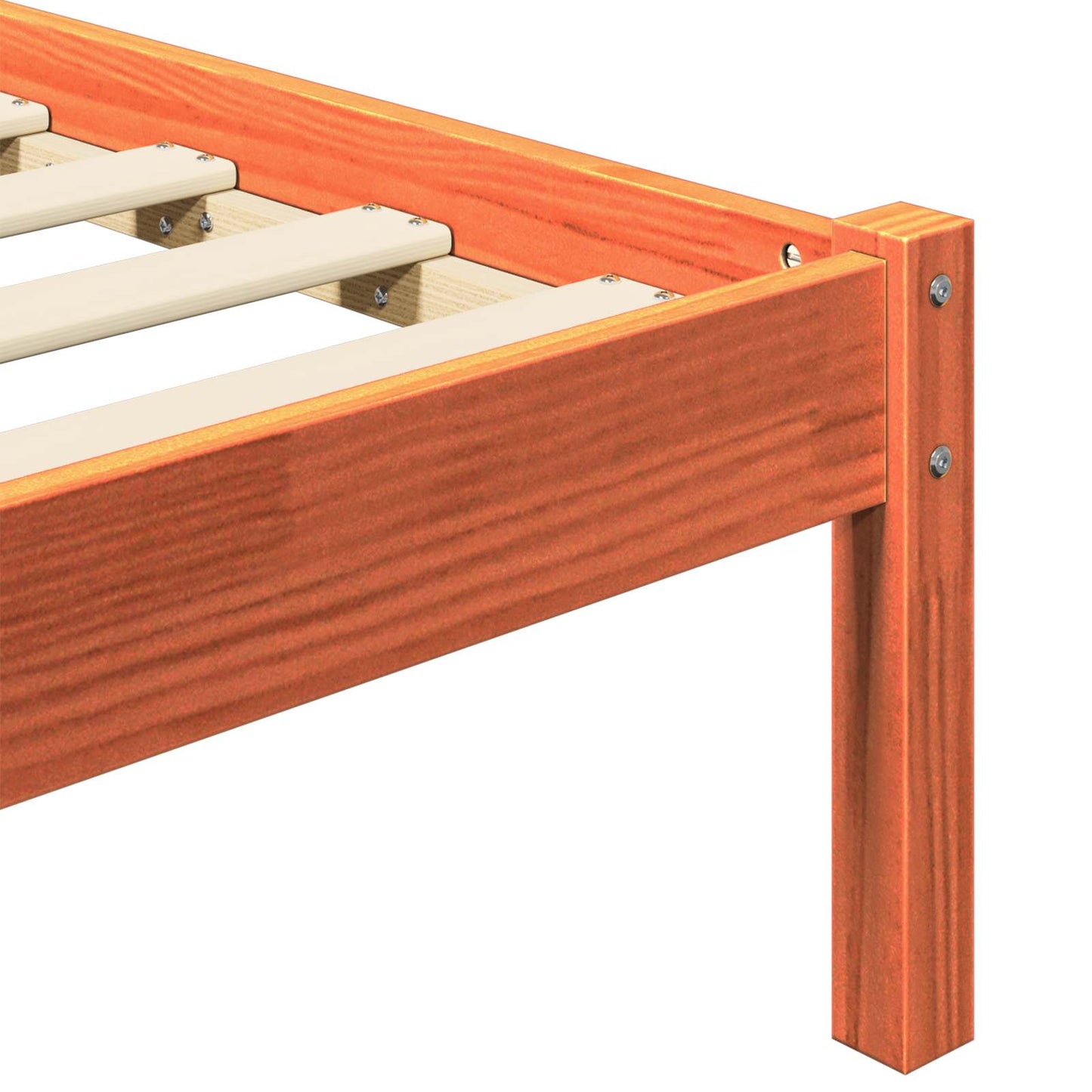 vidaXL Bed Frame Wax Brown 205.5 x 145.5 x 100 cm Solid Pine Wood